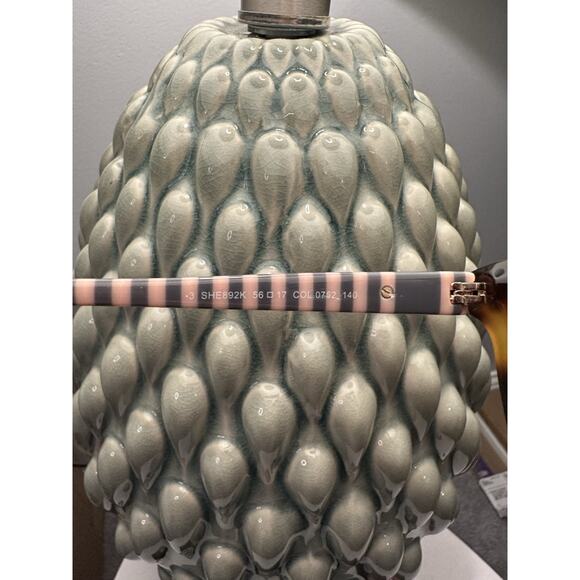 CAROLINA HERRERA SHE892K 5617 COL.0752 140 Tortoise Brown Stripes Sunglasses - Picture 11 of 14